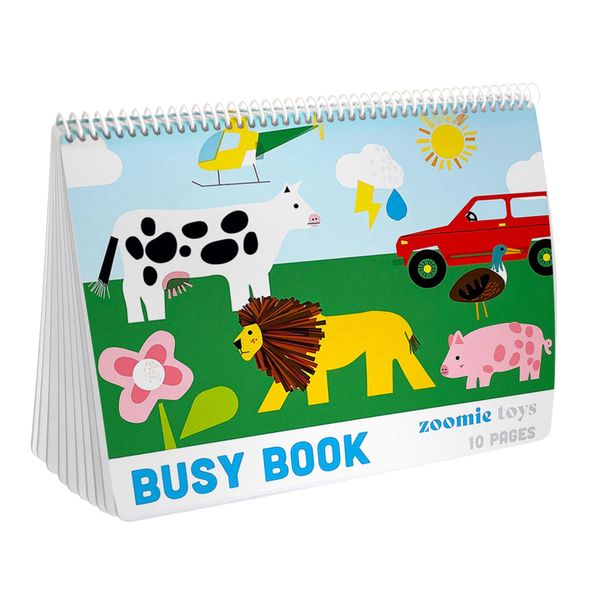 Made in USA - Busy Book for Toddler Toys - Preschool Learning Tools - Kids Books with Toddler Learning Activities - Busy Board for Toddlers - Activities for Kids (10 Pages)