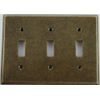 Classic Accents Aged (Matte) Antique Brass 3 Gang Toggle Switch Wall Plate