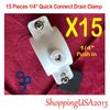 15 X Drain Clamp 1/4" Quick Connect Push In Water Filter RO Reverse Osmosis