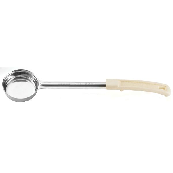 One Piece Stainless Steel Solid Spoonout - Biege Handle 88ml (3oz) - Pack Size: Single