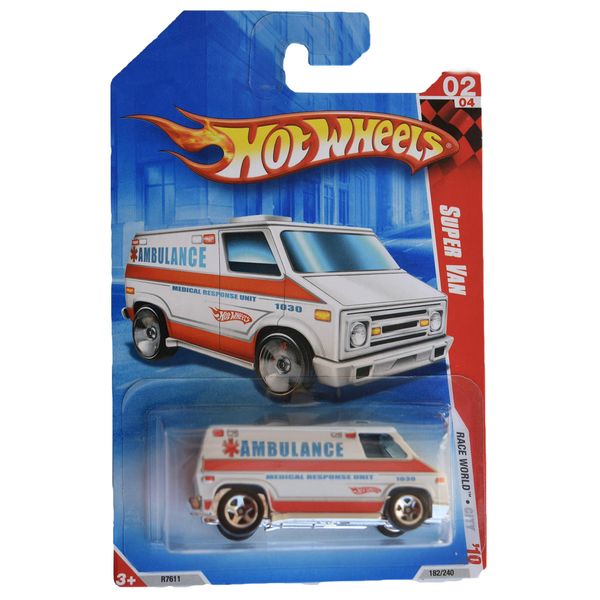 Hot Wheels 2010 Race World Super Van Ambulance 1:64 Scale
