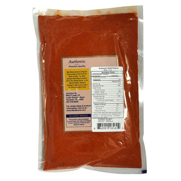 Rani Kashmiri Chilli Powder (Deggi Mirch, Low Heat) Ground Indian Spice 14oz (400g) ~ All Natural, Salt-Free | Vegan | No Colors | Gluten Friendly | Perfect for Deviled Eggs & Other Low Heat Dishes