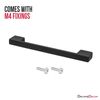Decoranddecor Dimora Pull Handle D Shape Rectangular Profile Zinc (96mm or 128mm, Matt Black, 1 Pack)