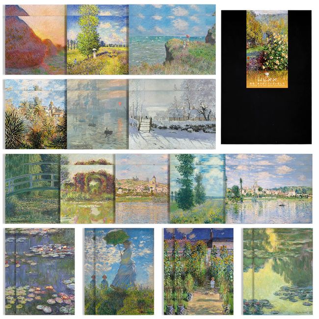 Claude Monet Postcard Set of 30 Claude Monet Oil Paintings Postcards Postcards with Postcards Framed Zip Code Message Cards Mini Cards Postcard Postcard Stylish Postcards