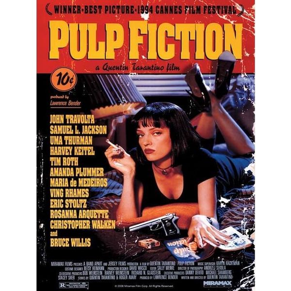 Pulp Fiction Cover Canvas Print (50cm x 40cm) (Multicoloured)