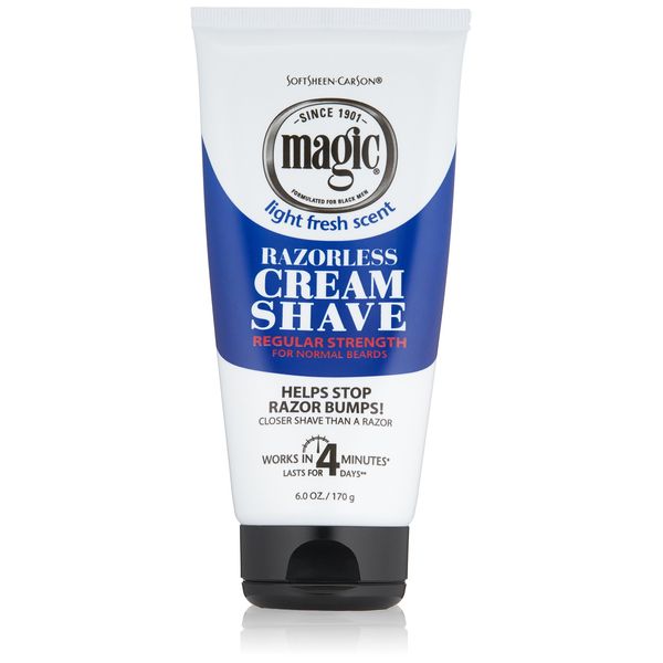 SoftSheen-Carson Magic Razorless Cream Shave - Regular Strength for Normal Beards, 6 oz