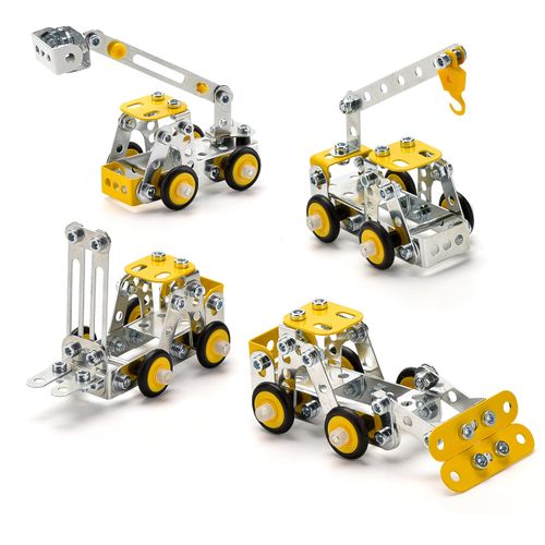Erector Set for Boys Age 8-12,4 Mini Metal Model Set for Kids,Engineering Metal Building Kit,Learning Construction Truck Building Toys for Boys Age 8-12 DIY STEM Educational Gifts (330pcs)