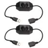 2pcs 5V USB PWM Rotary Inline Dimmer Switch for LED Strips Lights Black New