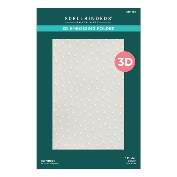 Spellbinders Raindrops by Vicki Papaioannou 3D Embossing Folder, Clear