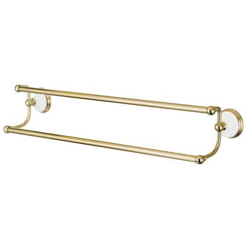 Kingston Brass BA1113PB Victorian Dual Towel-Bar, 24-Inch, Polished Brass