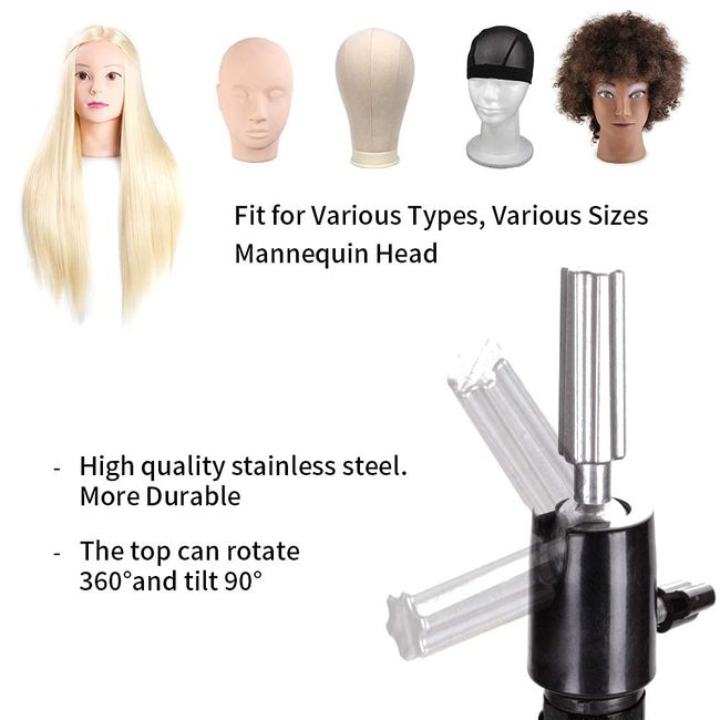Heavy Duty Wig Stand Tripod - 55 Inch Mannequin Head Stand Wig