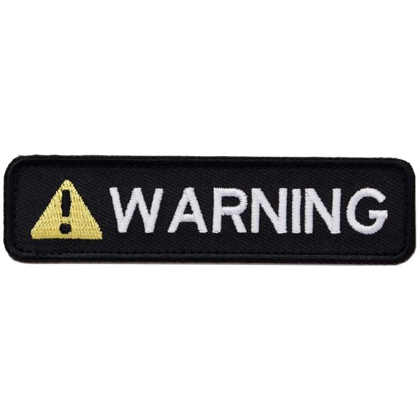 WARNING Patch, Velcro Attachment, Military Airsoft Embroidery Patch