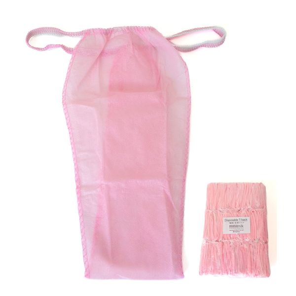 masamilk Disposable T-back, 100 Pieces, Individually Packaged, Commercial Use, Paper T-back, Non-woven Fabric, Disposable Paper Pants, Beauty Treatment, Free Size (Pink)