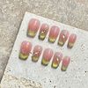10 Pcs Handmade Nail Tips Grass Green Medium Coffin Nail Popular