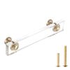 Guank 6-Pack Brass Base Crysta lacrylic Drawer Pulls,Acrylic Crystal Gold Cabinet Knob, Rectangular Kitchen Hardware Pulls, Modern armoire Hardware Pulls