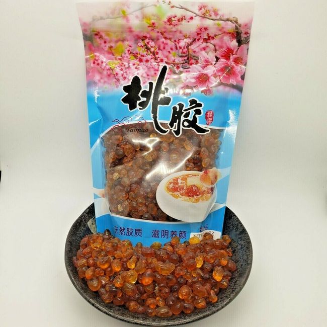 1LB/Bag 桃膠 桃胶 Tao Jiao Peach Resin Peach Gum Snow bird nest 搭配皂角米 雪莲子