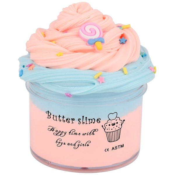 Lollipop Cake Butter Slime Kit, Colorful Scented Slime, Soft & Non-Sticky, Slime Putty Toys for Kids, Party Favors, Stress Relief Toy for Girls Boys(7oz 200ML)