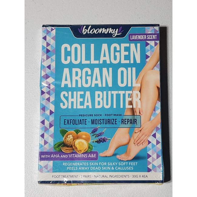 Bloommy Collagen Argan Oil Shea Butter Foot Treatment - Lavender Scent (2-Pair)