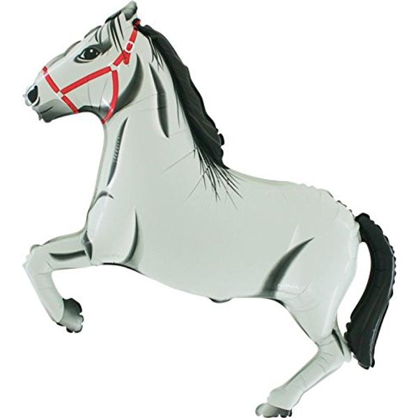 34" WHITE HORSE SHAPED FOIL BALLOON (CS107)