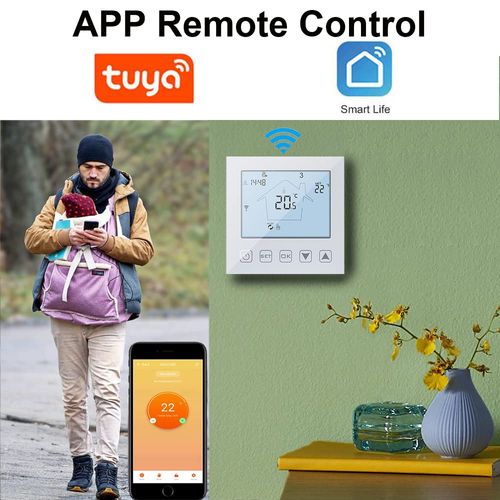KETOTEK WiFi Thermostat - Works with Alexa Echo / Google Home - IFTTT Tuya Compatible - Programmable Room Thermostat with Smart Voice and App Control