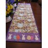 Handmade Quilted Easter Table Runner with White Bunnies and Easter eggs