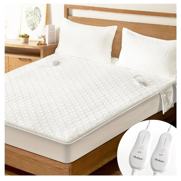 Electric Heated Mattress Pad King Size Dual Control Bed Warmer by BLUNIQUE