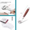 Exfoliating Heel File, Cuticle Care Set, Fish Eye Cutter, Foot Care, Washable, For Dry and Wet Feet (Includes 10 Replacement Blades) (White)