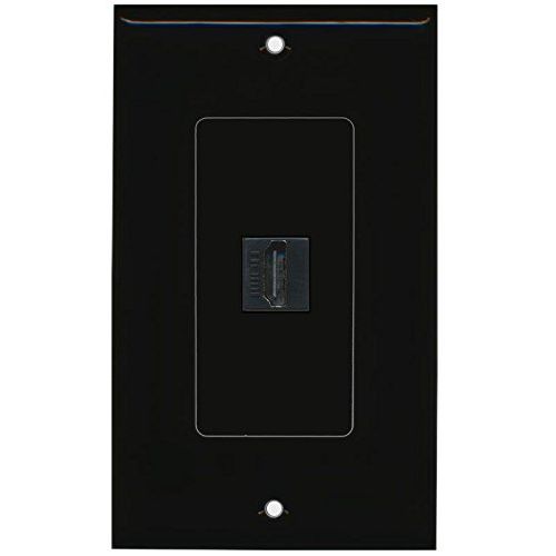 RiteAV (1 Gang Decorative Black 1 Port Right Angle HDMI Wall Plate