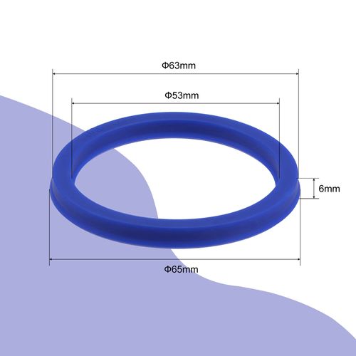 MECCANIXITY UHS Radial Shaft Seal 53mm ID x 63mm OD x 6mm Width PU Oil Seal, Blue Pack of 2