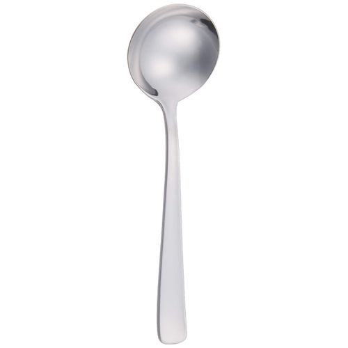 Tableware P&S Lilac Bouillon Spoon, Set of 5, Soup Spoons, Stainless Steel, Made in Japan