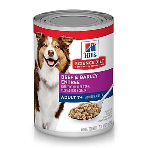 Hill's Science Diet Adult 7+ Beef and Barley Chunks Wet Dog Food, 1 Can, 13 oz.