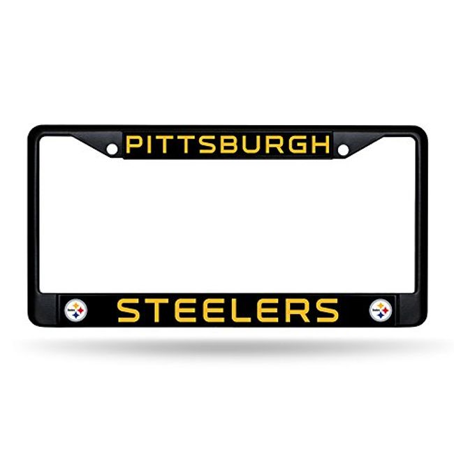 Rico Industries NFL Pittsburgh Steelers Standard Chrome License Plate Frame, 6 x 12.25-"