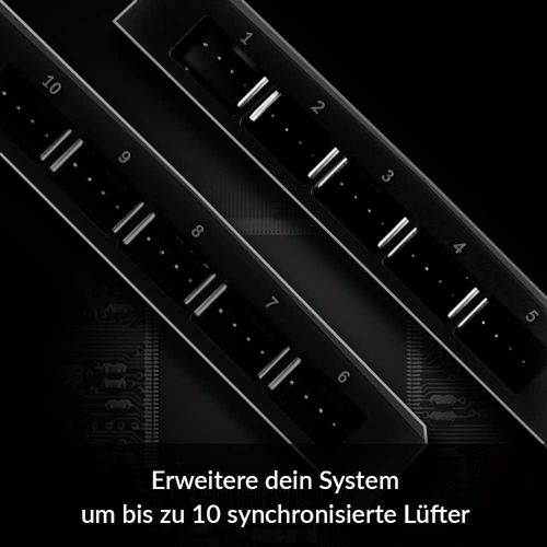 ARCTIC Case Fan Hub - 10-fold PWM Fan Distributor with SATA Power - Black