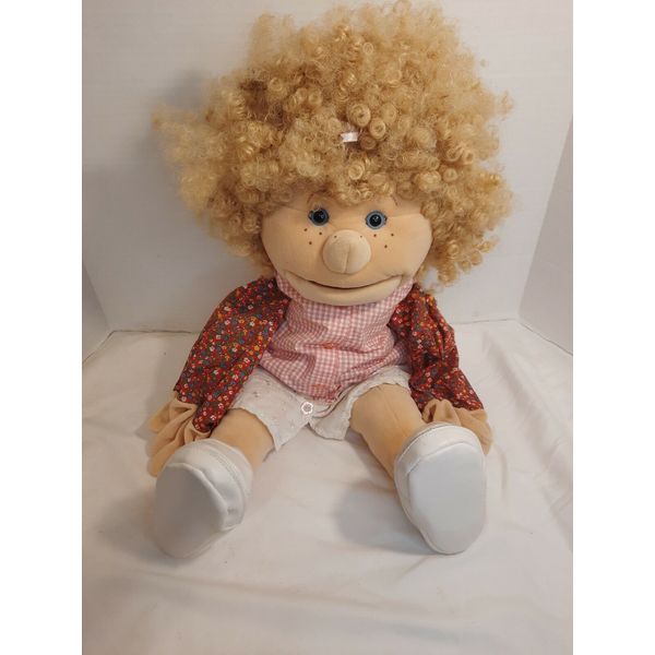 Folkmanis Large Puppet 26" Human Girl w/ Blonde Curly Hair Plush