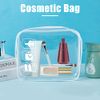 Clear Travel Toiletry Bag TSA Approved Quart Size Travel Bag Clear Airport Carry On Liquid Bag Cosmetic Pouch Clear Shower Bag Transparent Toiletries Bag Airport Security Toiletry Bags(White