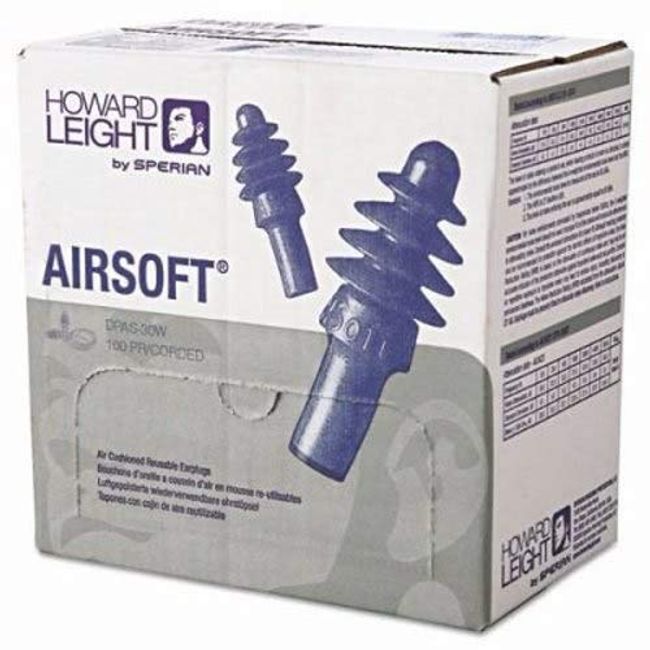 Howard Leight AirSoft Corded Earplugs, Nylon Cord