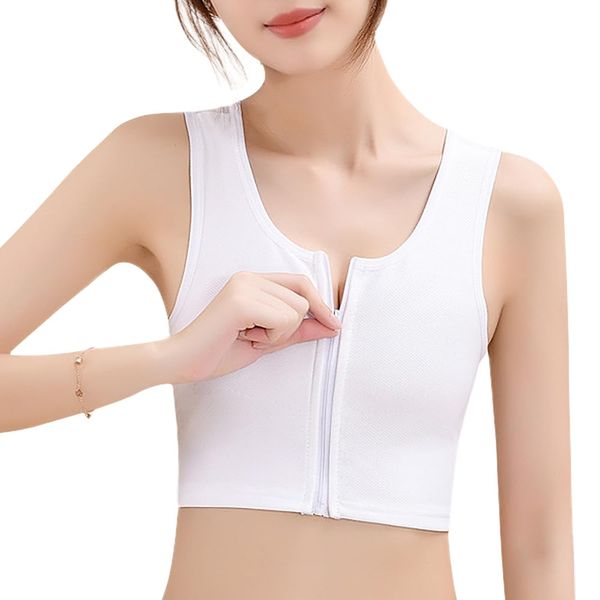 THREEGUN Nave Shirt, Chest Bra, Open Front, Navebra, Kimono Bra, Looks Smaller, Smooth Bra, Sports Bra, Front Chuck Correction, Men's Costume, Cosplay, Kimono Bra, white