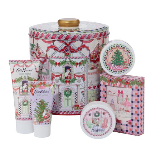 Cath Kidston A Doll's House | Body Treat Tin With Hand Cream 100ml, Body Lotion, Hand Scrub, Hand Balm 3x 50ml & Bath Salt Sachets 3x 20g | Travel Size & Vegan Friendly | Christmas Beauty Gift For Her