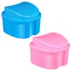 IWOWHERO 2-Piece Storage Box for Soaking Full Dentures Compact Travel Case Lid Accessory