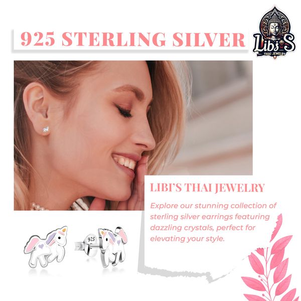 925 Sterling silver stud with Enamel color