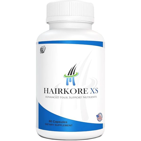 Hairkore XS: Natural Hair Growth Vitamins, Stops Hair Loss, Regrows Hair in Men & Women, Natural DHT Blocker, All Hair Types, 30 Day Supply