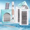 Cluster Lashes SISILILY Individual Lashes 72 Lash Clusters C D Curl Individual Cluster eyelashes DIY Lash Extensions Reusable False Eyelashes 3D Wispy Fluffy Lashes 10-16mm Length (DM17-mix)
