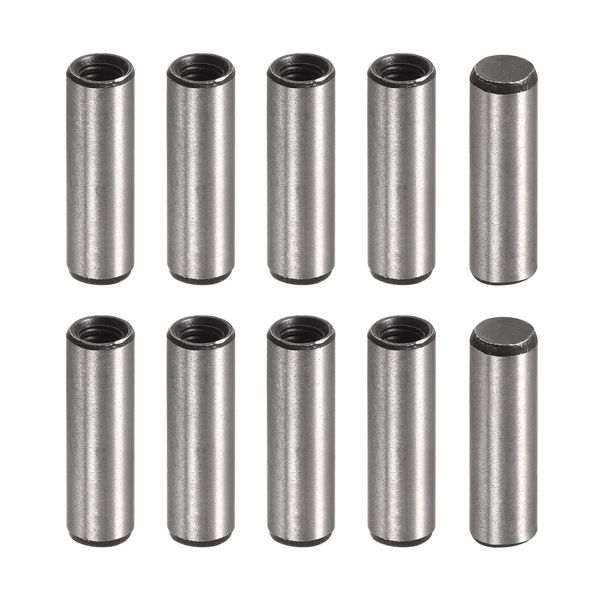 uxcell M4 Internal Screw Knock Pins, 0.2 x 0.8 inches (6 x 20 mm), Chamfered Flat Carbon Steel, Cylindrical Pin, Bed, Bookcase, Hardware, Industrial Pins, Pack of 10