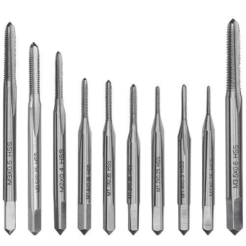 Bestgle Mini Tap Drill Set, Set of 10, Chamfer Tap, Drilling, Threading, Tap, Spiral Drill Bit Tap Dice Set, HSS 6452 High Speed Steel Material