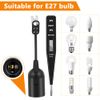 AUAUY 10 Pack E27 Renovation Socket, Lamp Holder with Cable, Construction Site Socket E27 + VDE Voltage Tester, E27 Lamp Socket with Plug-in Clamp, E27 Replacement Construction Lamp Socket, Black