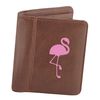 Flox Creative Mens Brown Wallet Pink Flamingo