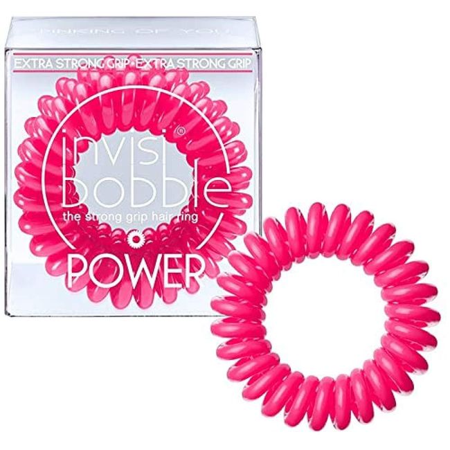 Invisibobble Power saç lastiği, 3 x spiral, kız çocuk, kadın, ekstra güçlü, Münih'in kalbinde tasarlanmıştır, Pinking of You / pembe, 3 adet