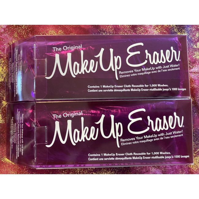 2 X The Original Makeup Eraser Reusable Washable Remover Cloth Queen Purple