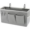 Bedside Hanging Storage Caddy Bag for Bunk Bed Dorm Book Phone Holder (Grey)