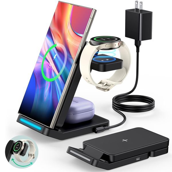 Meifigno 3 in 1 Wireless Charger, Black